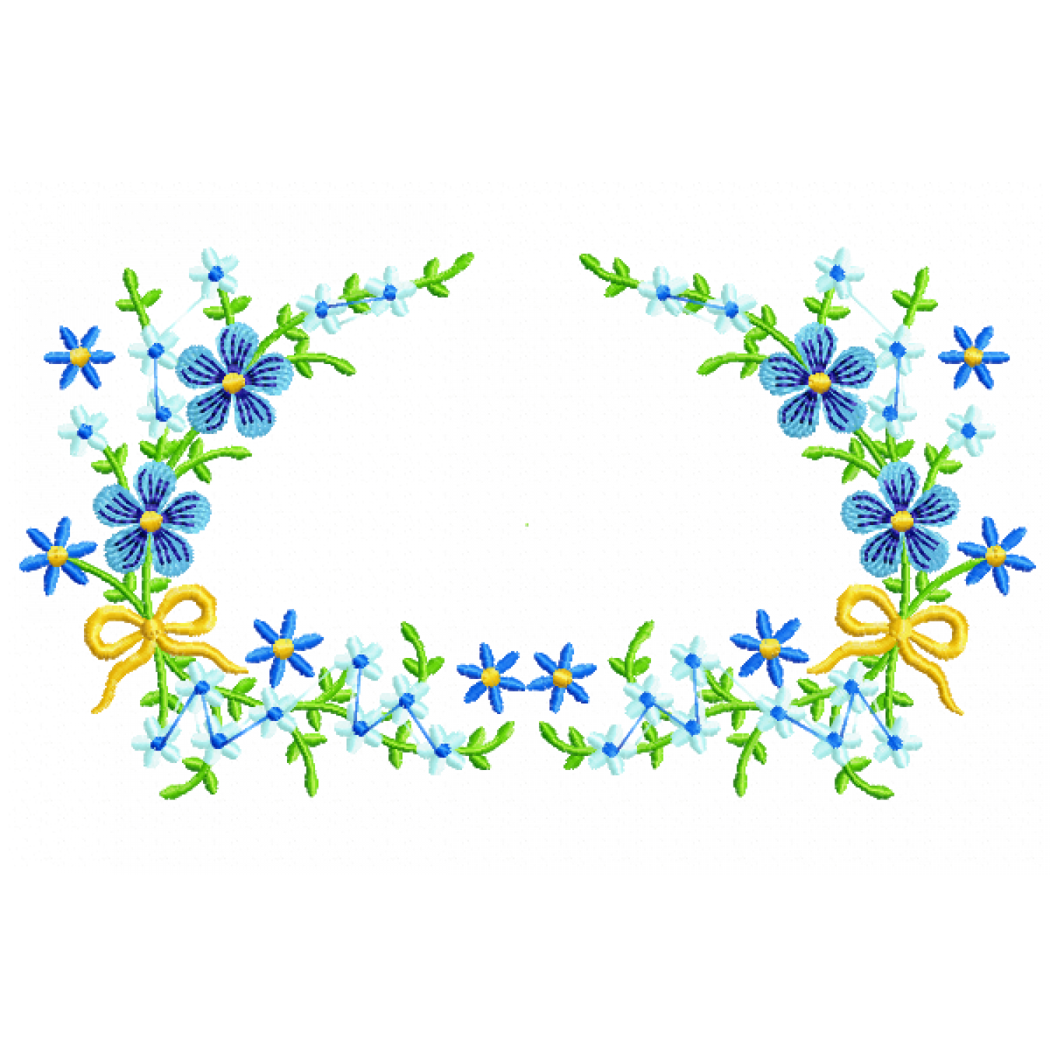 Blue Flower Frame Free Embroidery Design