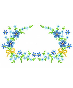 Blue Flower Frame Free Embroidery Design