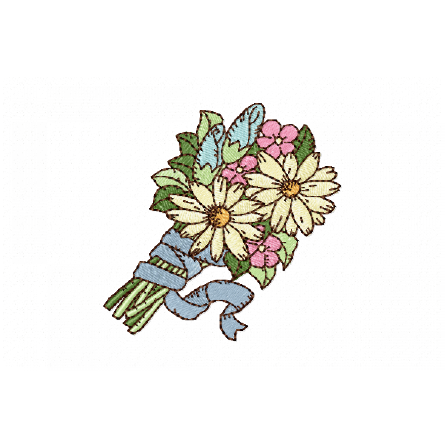 Bouquet of Flowers Embroidery Design