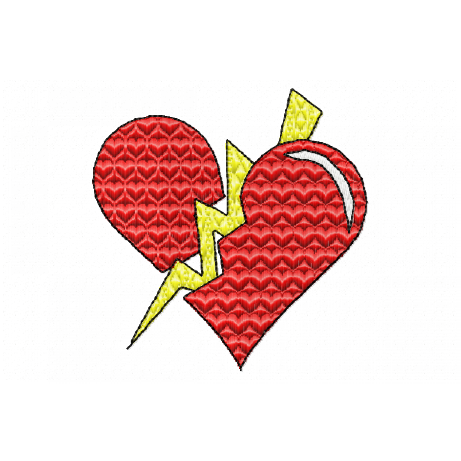 Broken heart Embroidery Design 4x4 