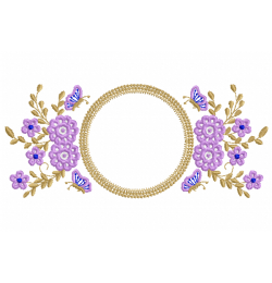 Butterflies with Circle Embroidery Design