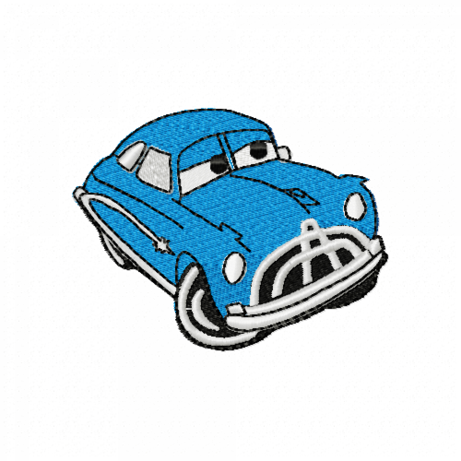 Cartoon Race Car Embroidery Design 4x4