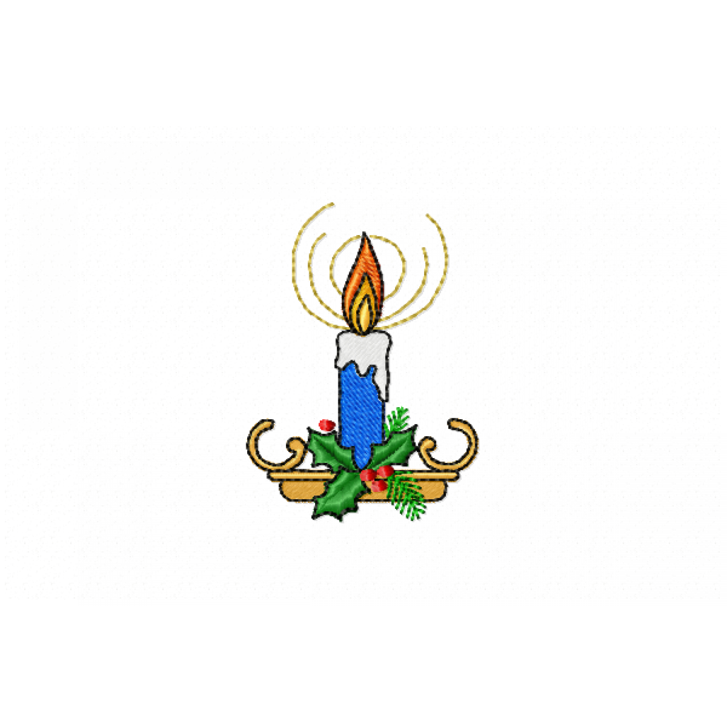 Candle christmas Embroidery Design