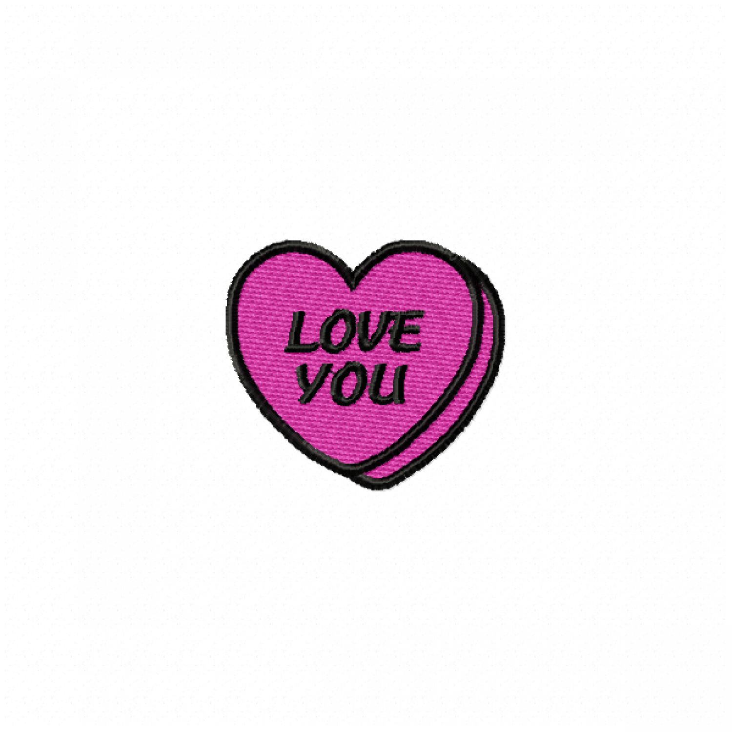 Candy Heart "Love You" Embroidery Design 4x4