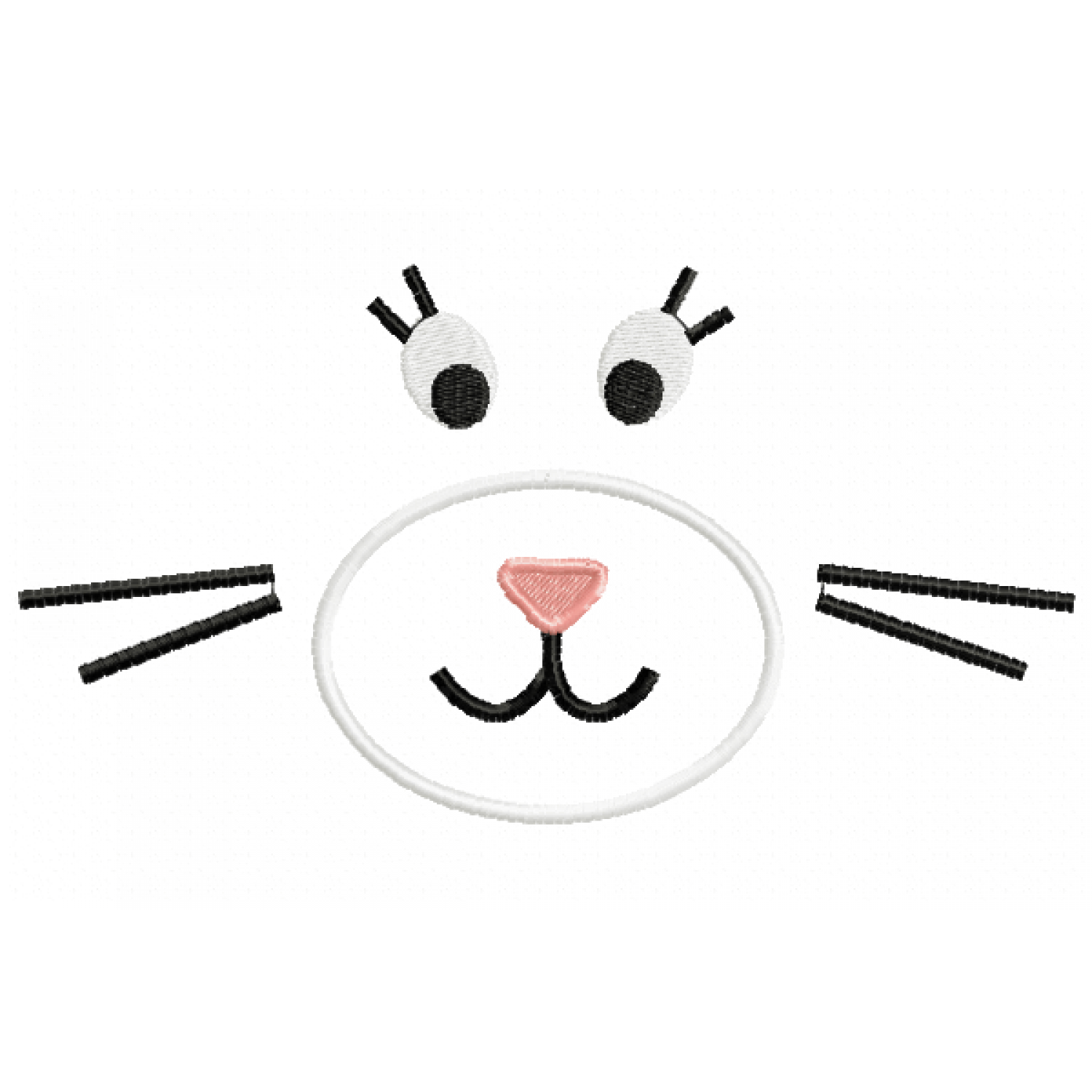 Cute Minimal Cat Face Embroidery Design