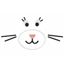 Cute Minimal Cat Face Embroidery Design