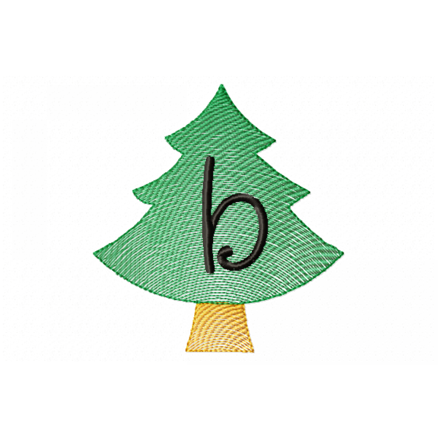 Christmas Tree Letter B Embroidery Ddesign