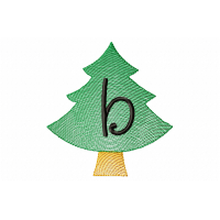 Christmas Tree Letter B Embroidery Ddesign