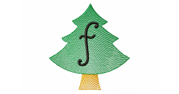 Christmas Tree Letter F Embroidery Design – Festive Monogram for ...
