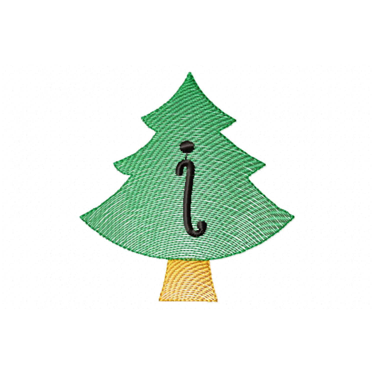 Christmas Tree Letter I Embroidery design