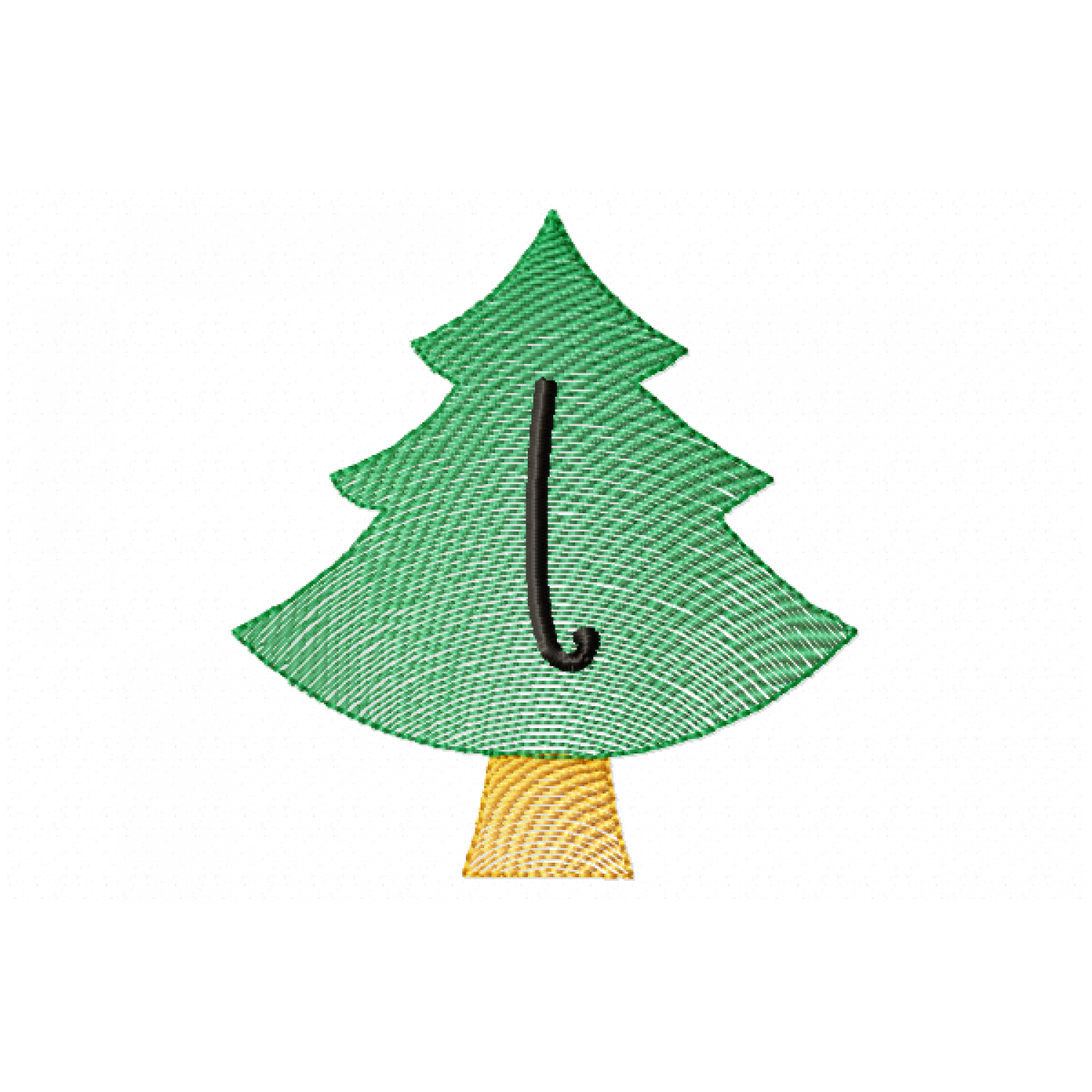 Christmas Tree Letter L Embroidery design
