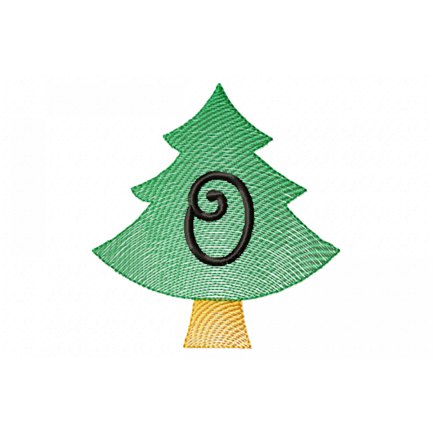 Christmas Tree Letter O Embroidery design