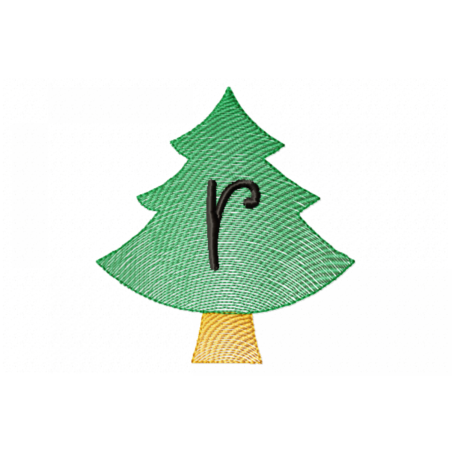 Christmas Tree Letter R Embroidery design