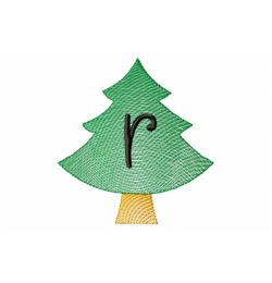 Christmas Tree Letter R Embroidery design