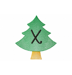 Christmas Tree Letter X Embroidery design