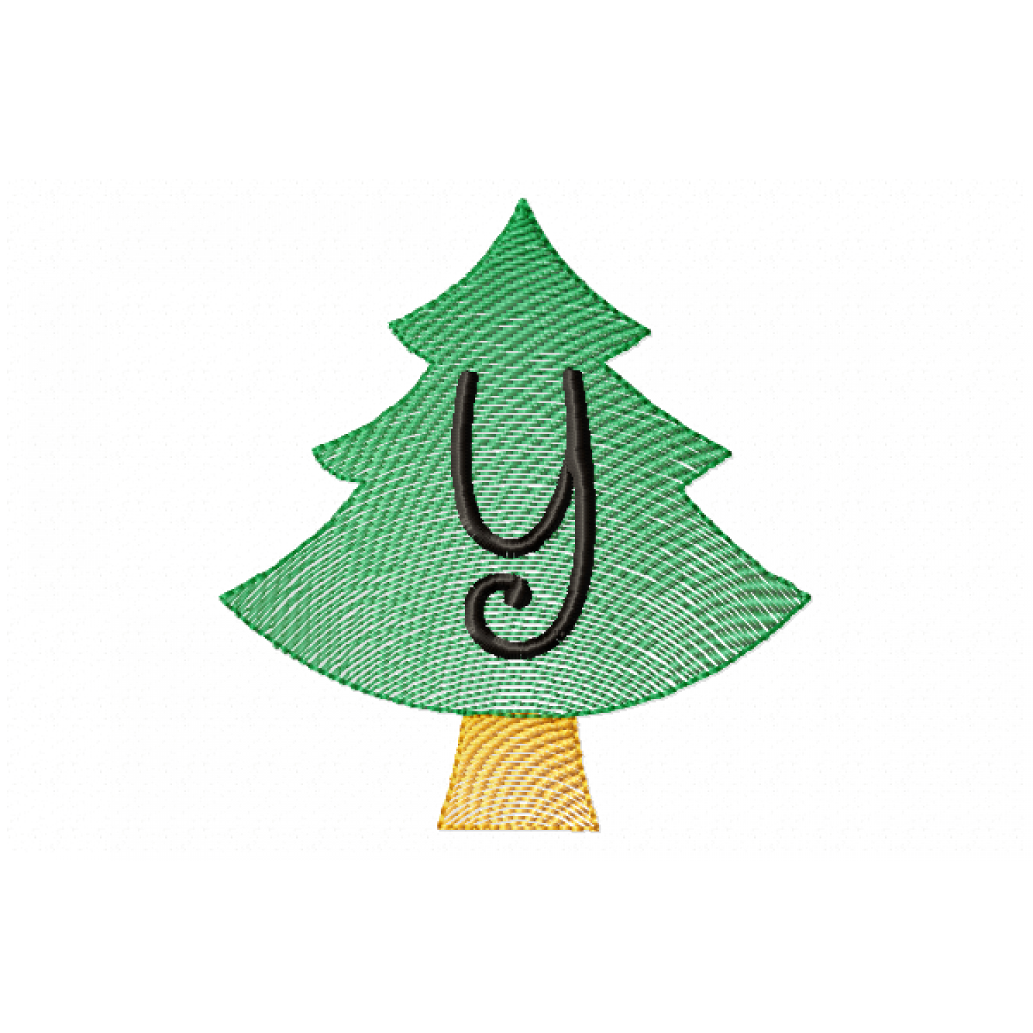 Christmas Tree Letter Y Embroidery design