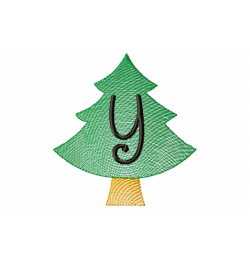Christmas Tree Letter Y Embroidery design
