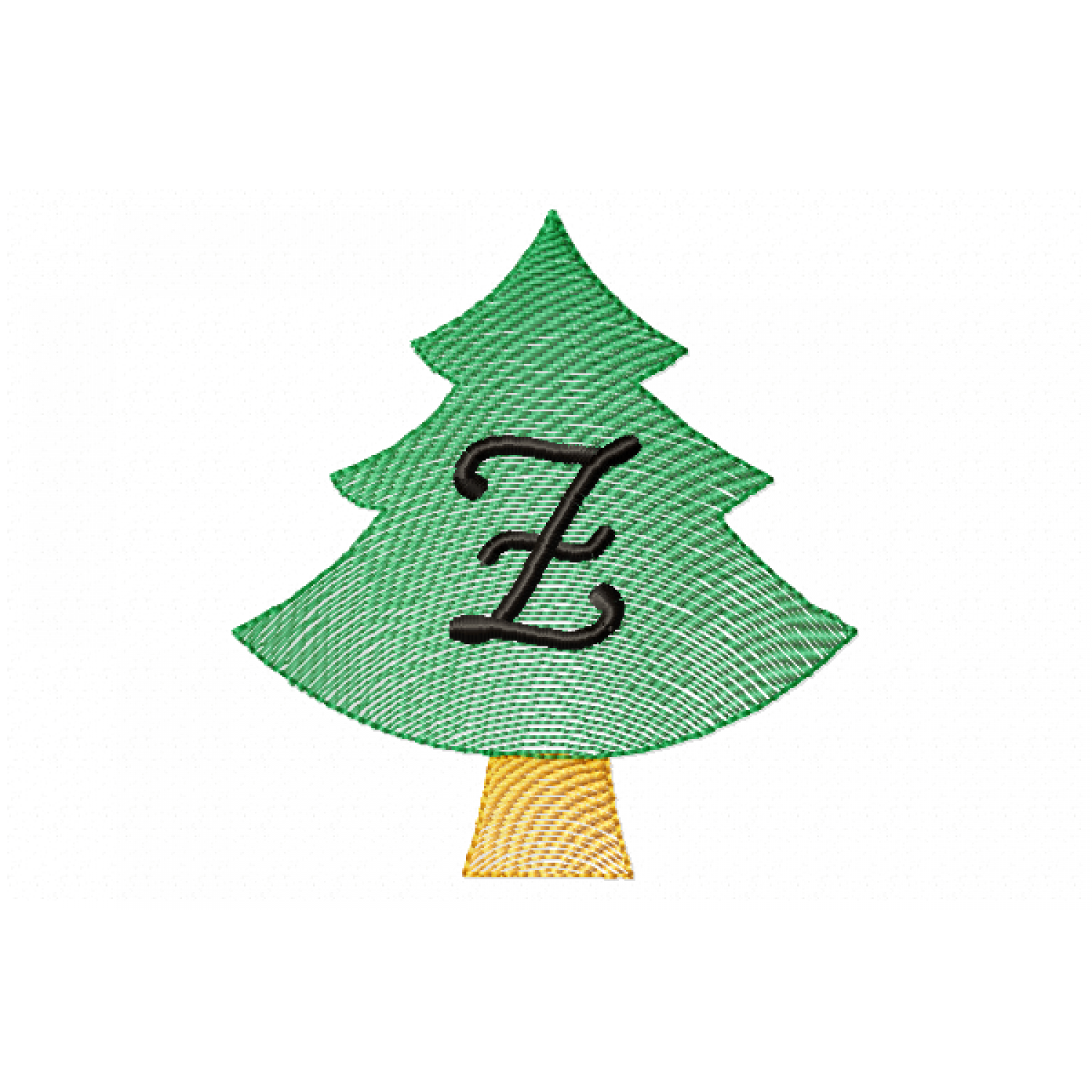 Christmas Tree Letter Z Embroidery design