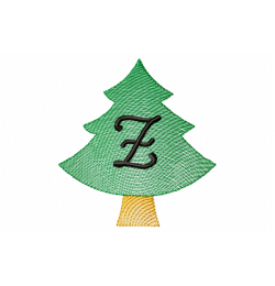 Christmas Tree Letter Z Embroidery design