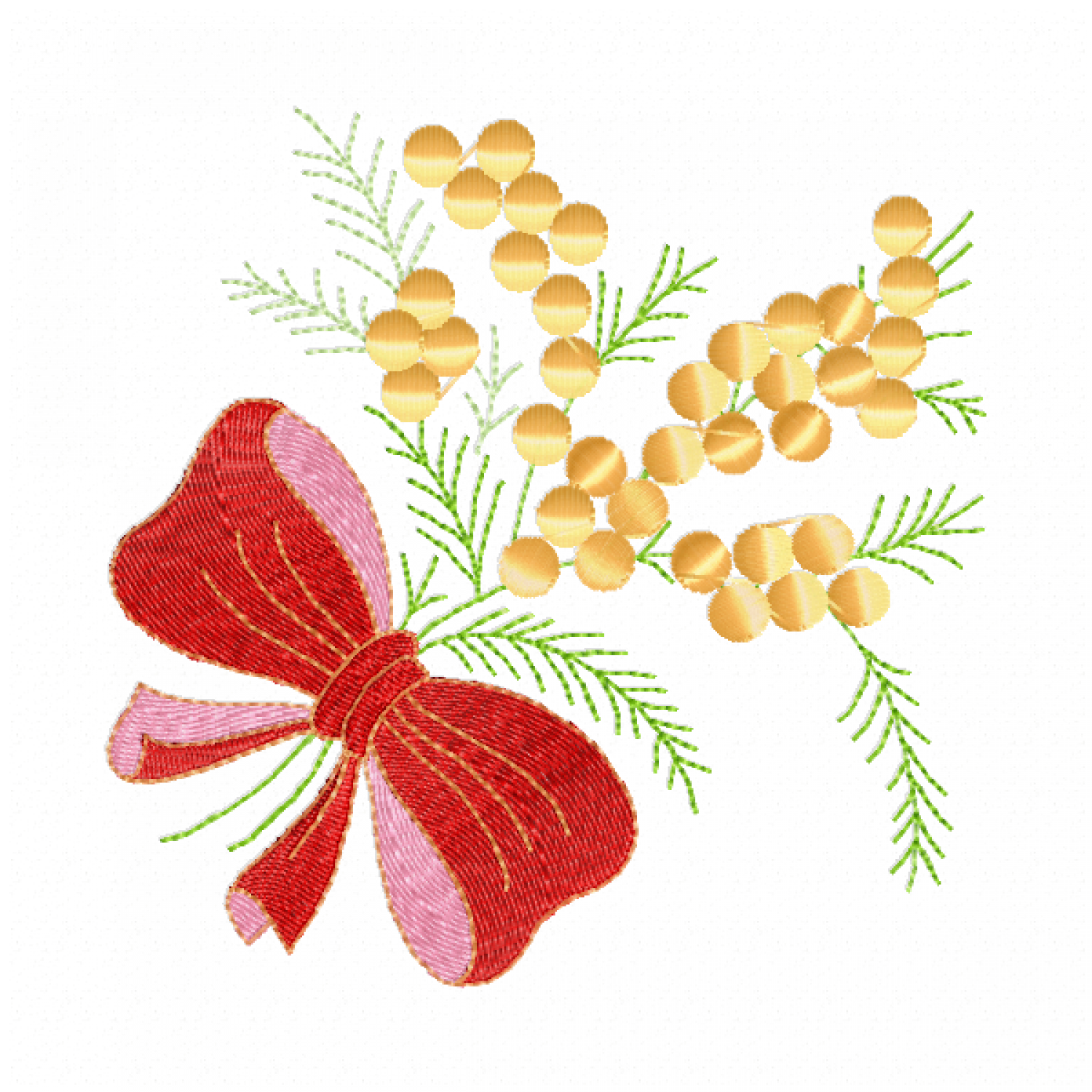 Decorative Christmas Bow Embroidery Design