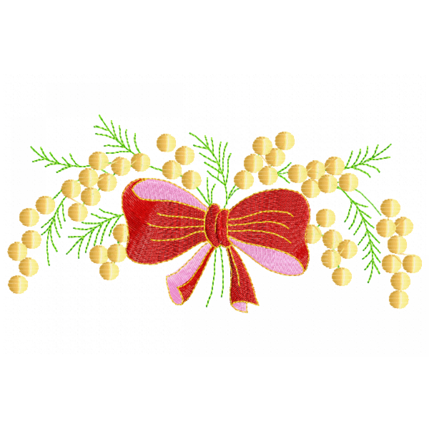 Classic Christmas Bow Embroidery Design