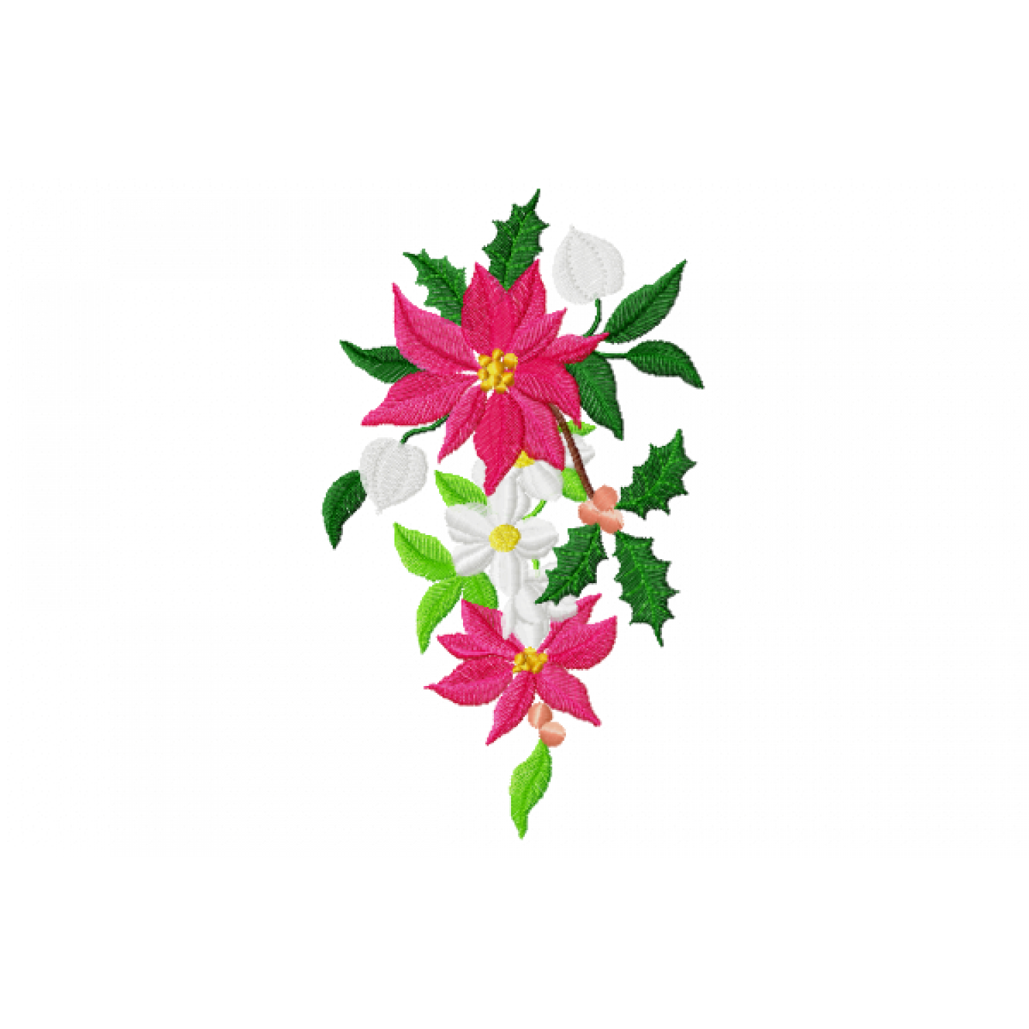 Christmas flower Embroidery Design