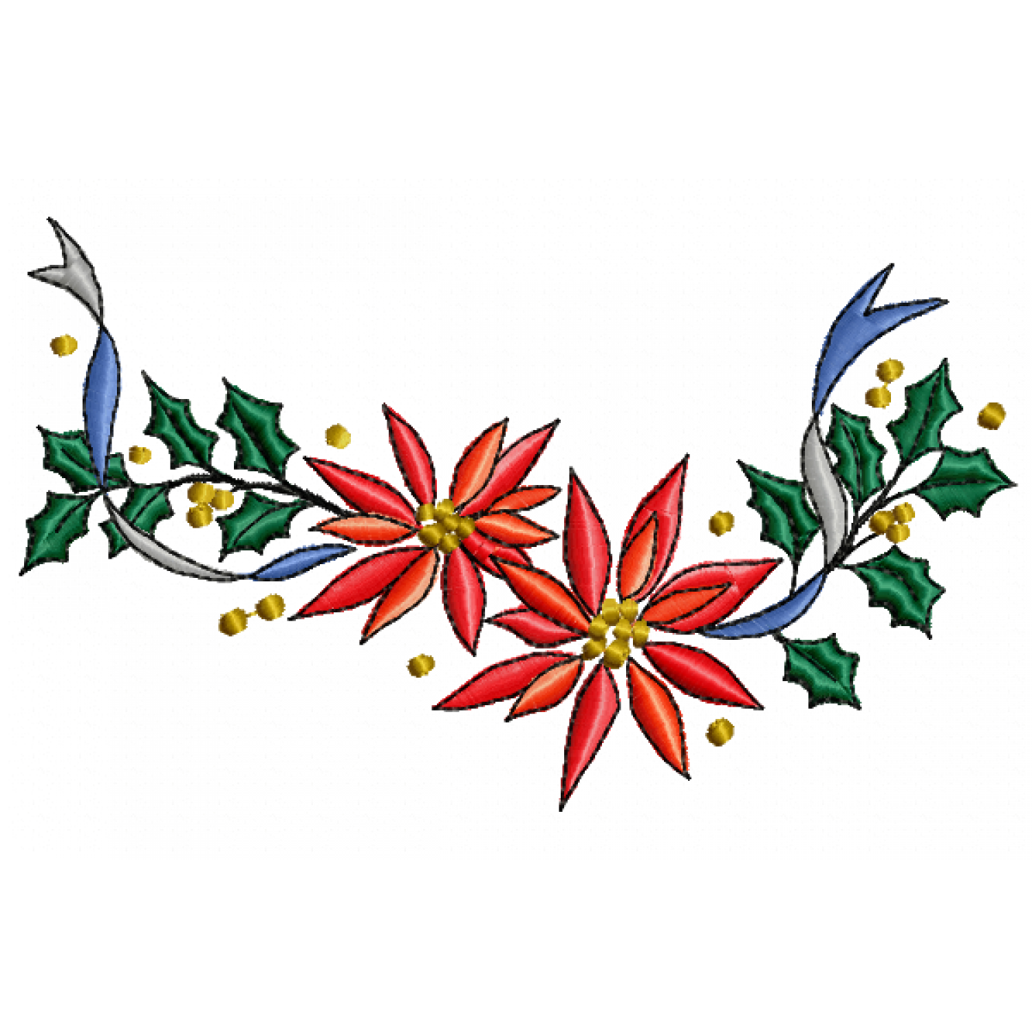 Christmas flower Embroidery Design