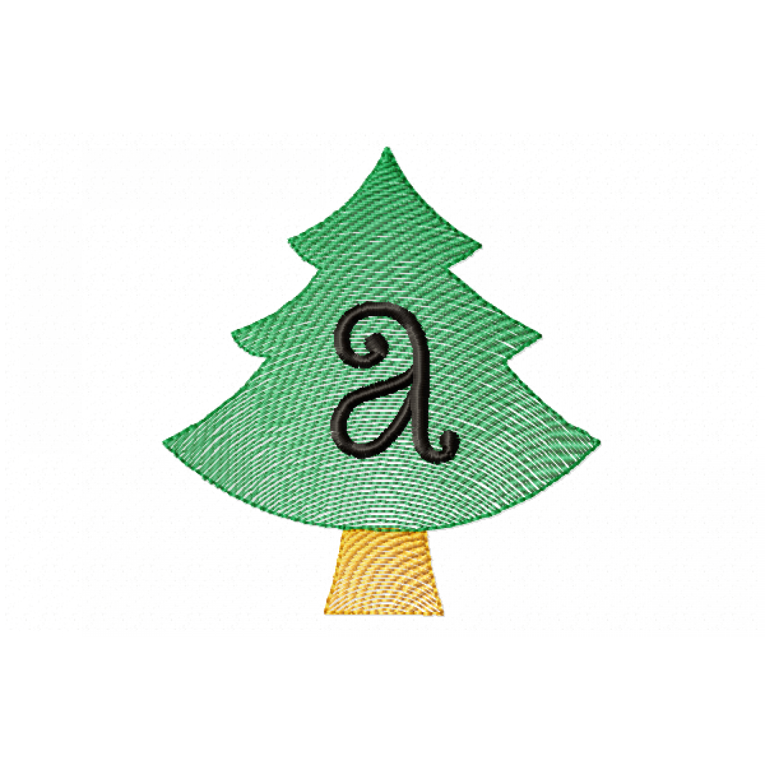 Christmas Tree Letter A Embroidery Ddesign