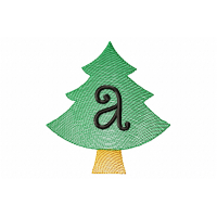 Christmas Tree Letter A Embroidery Ddesign