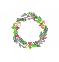 Christmas wreath embroidery design Christmas wreath embroidery design
