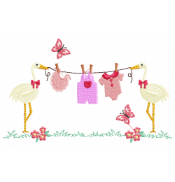 Clothesline Free Embroidery Design 5x7 PES