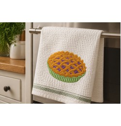 Cozy Lattice Pie Embroidery Design 4x4