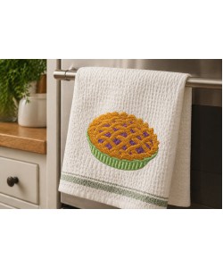 Cozy Lattice Pie Embroidery Design 4x4