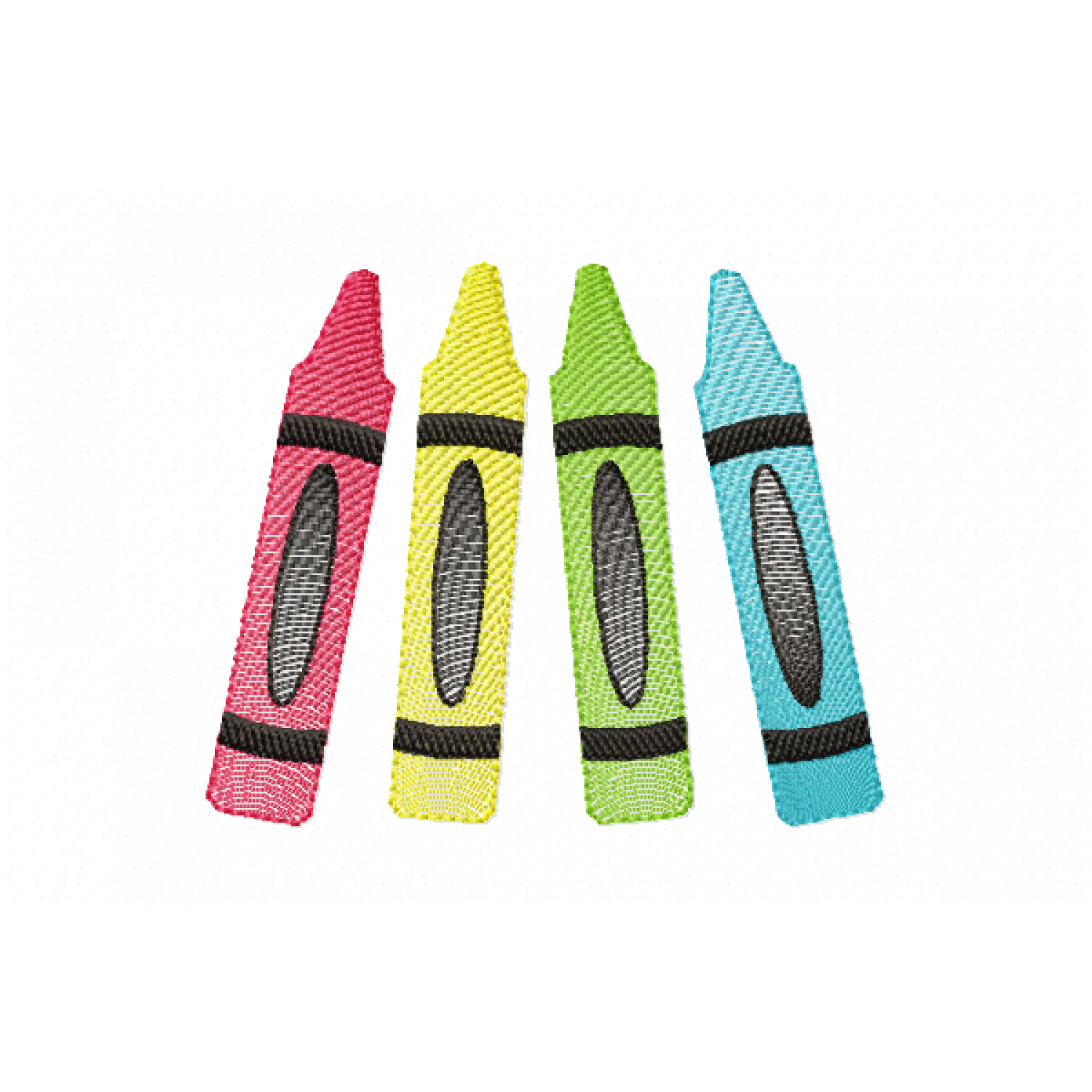 Colorful Crayons Embroidery Design 4x4