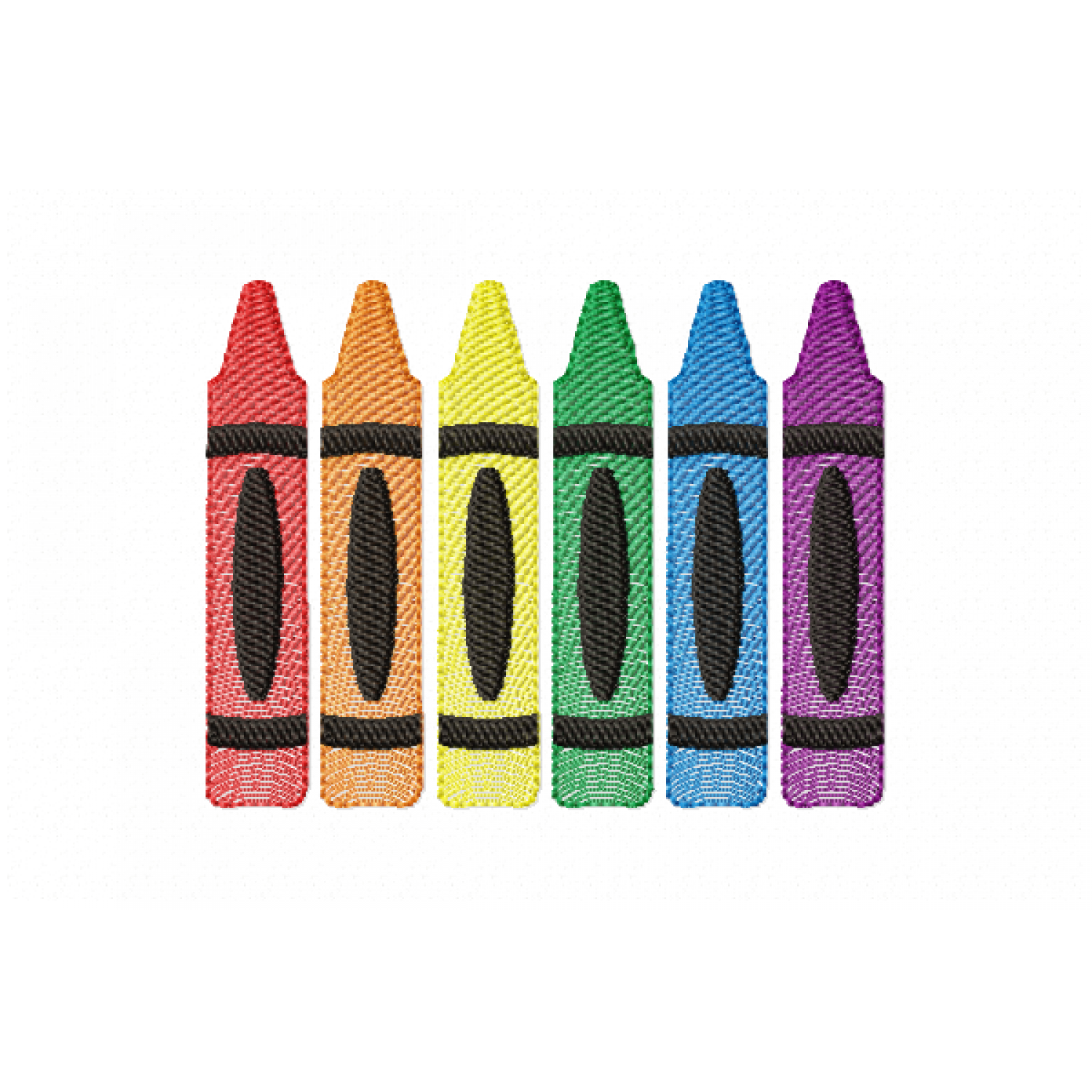 kids Crayons Embroidery Design 4x4