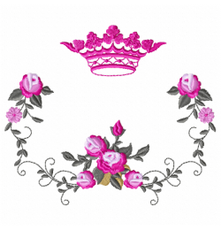 Crown frame Embroidery Design
