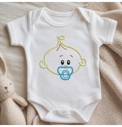 Cute Baby Face Embroidery Design