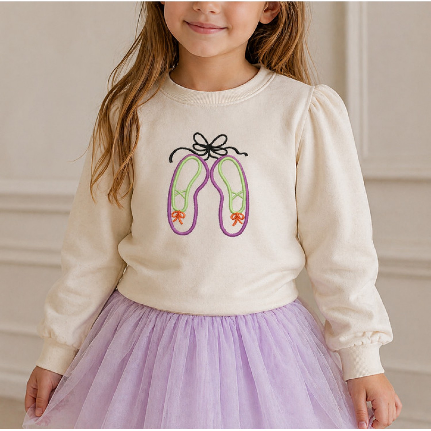 Cute Ballet Slippers Embroidery Design for Girls