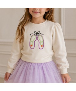 Cute Ballet Slippers Embroidery Design for Girls