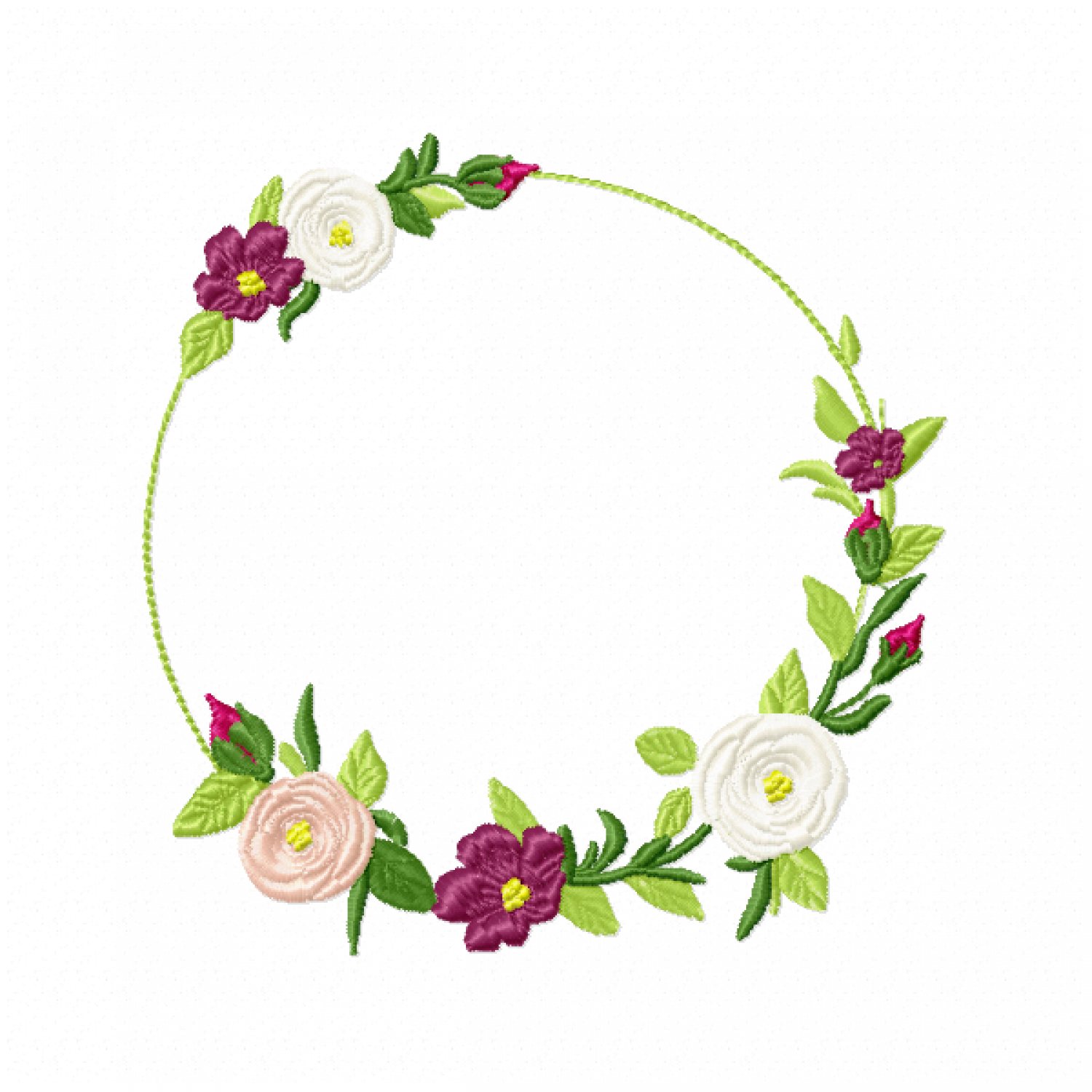 Cute frame roses Embroidery Design