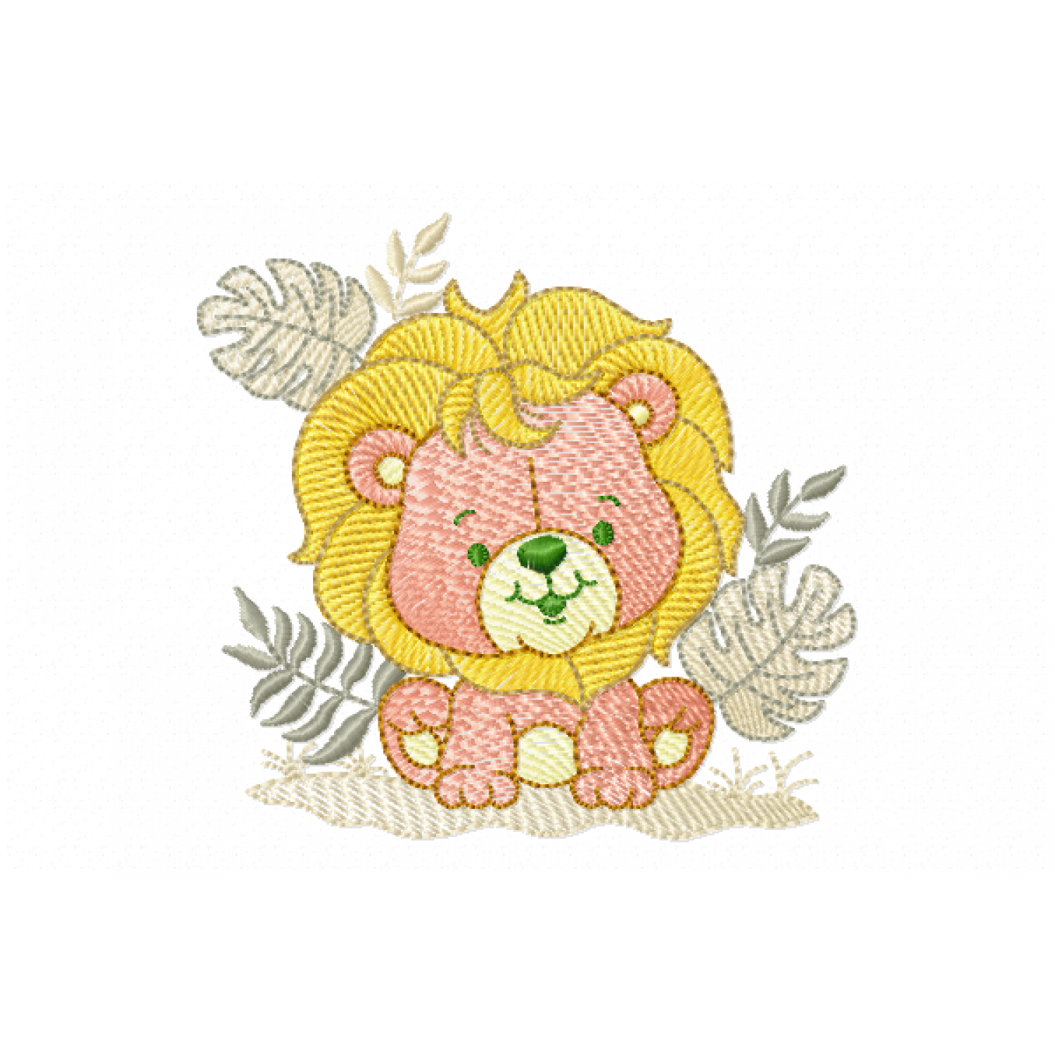 Cute lion Embroidery Design
