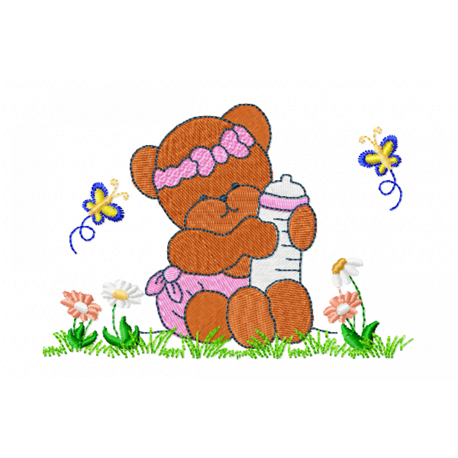 Cute teddy bear Embroidery Design