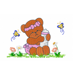 Cute teddy bear Embroidery Design