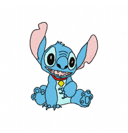 Cute Blue Alien Embroidery Design 4x4