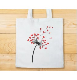 Dandelion with red hearts embroidery design