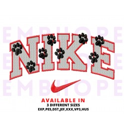 Dog Paw And Logo Sports Embroidery Design