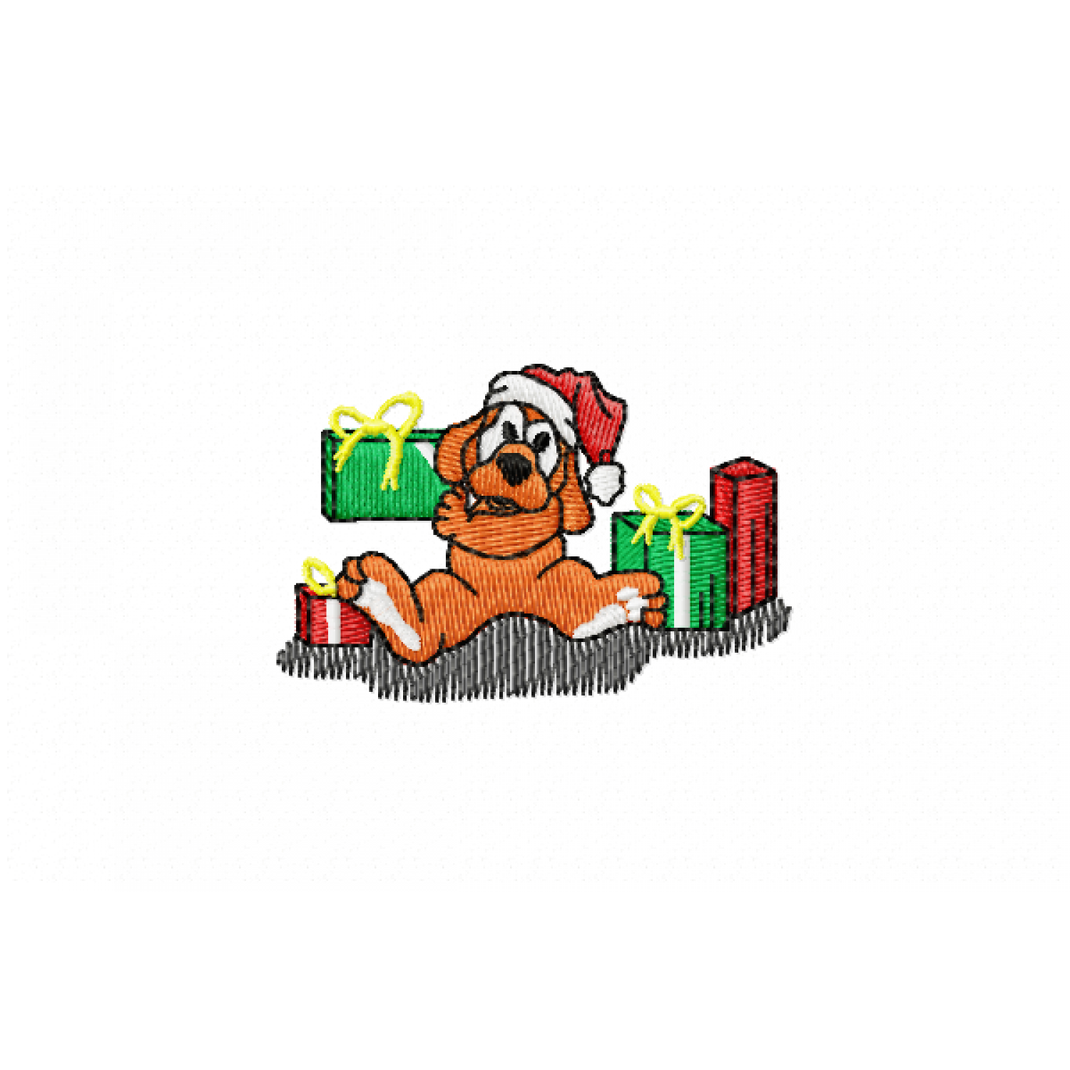 Dog christmas Free Embroidery Design 4x4