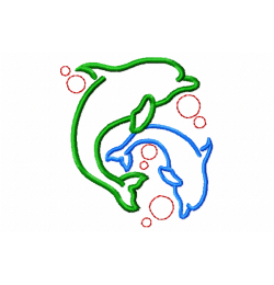 Cute Dolphin Embroidery Design 4x4 Cute Dolphin Embroidery Design 4x4