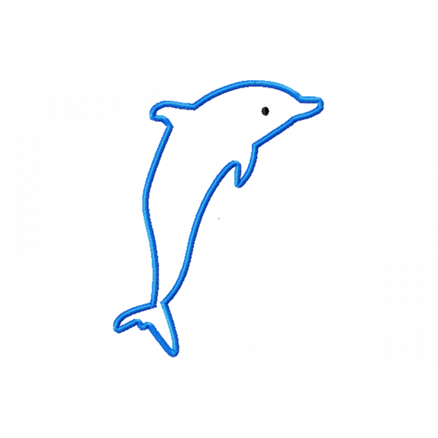 Cute Dolphin Applique Embroidery Design 5x7 