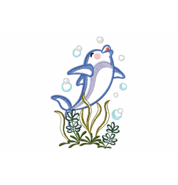 Cartoon Dolphin Embroidery Design 5x7 Cartoon Dolphin Embroidery Design 5x7